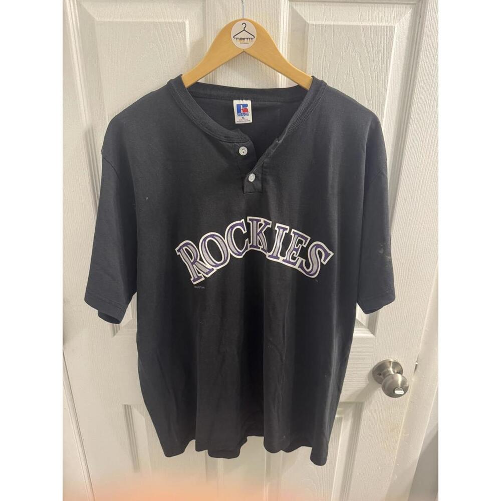 Vintage Colorado Rockies Baseball Henley T-Shirt